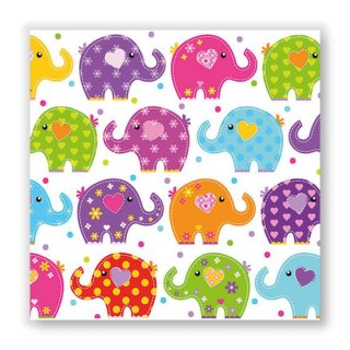 Papierservietten FUNNY ELEPHANTS -Lunch-